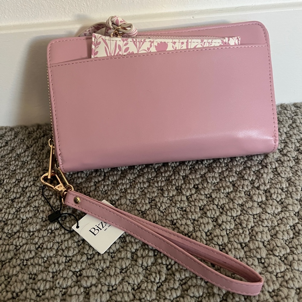 Pink Women's Wallet Clutch with Small Wallet by Bizou
